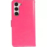 Hülle Samsung Galaxy S23 - Premium Flip Leder Tasche - Dunkelrosa