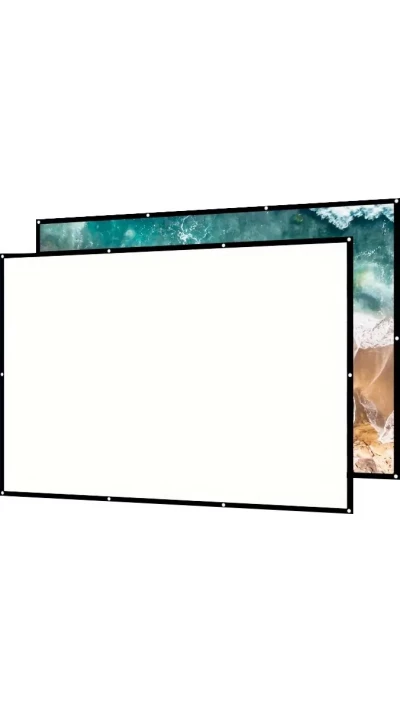 Écran de projection double face 16:9 avec tissu doux facile à nettoyer et à repasser (100 pouces, 254 cm)