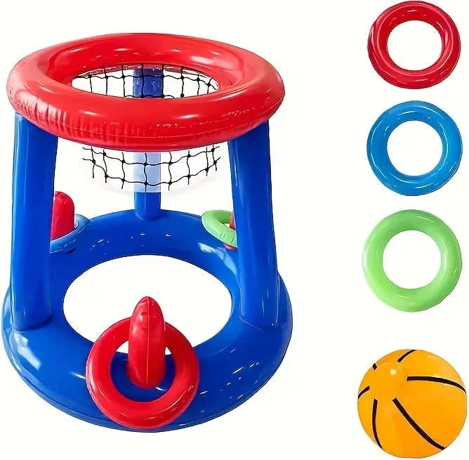 CHENBOOW Cerceau de Basket-Ball Flottant pour Piscine,Piscine Gonflable Jouets,Panier de Basket-Ball Gonflable,Jouet de Natation pour Piscine,pour Enfants,Adultes,Familles