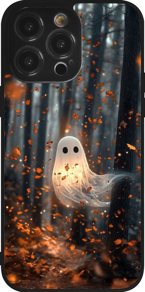 Coque iPhone 14 Pro Max - Silicone rigide noir Halloween 2025 Ghost in