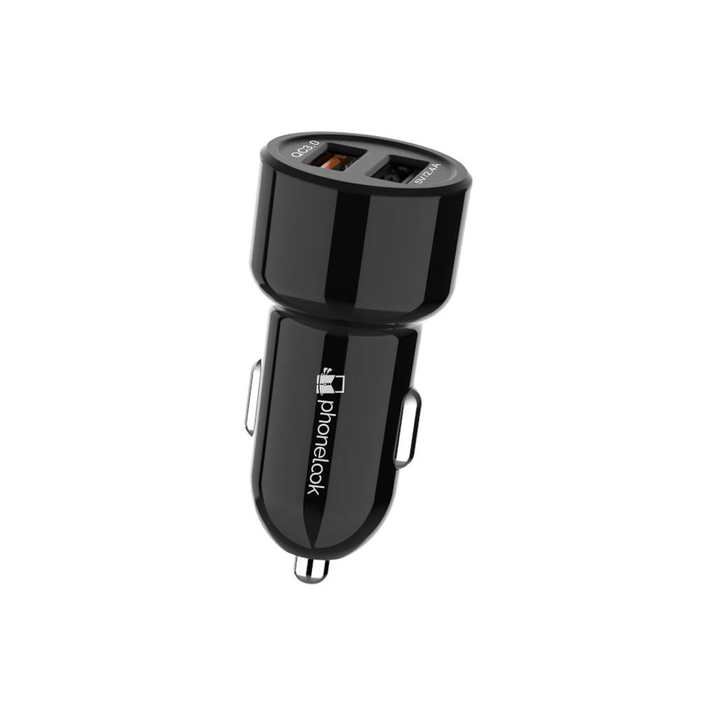 30W universel double USB chargeur allume-cigare de voiture Quick Charge 3.0  PhoneLook - Noir - Acheter sur PhoneLook
