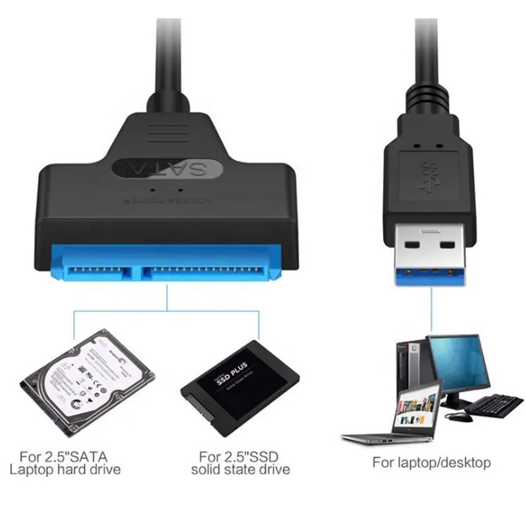 Adaptateur câble USB 3.0 discque dur SSD SATA III - Noir - Acheter sur  PhoneLook