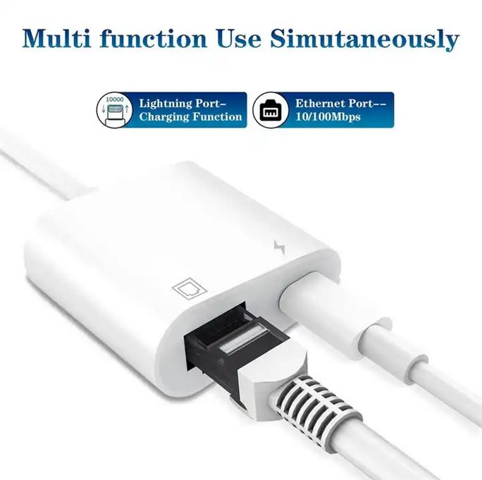 Multiport Lightning zu RJ45 LAN Adapter mit USBC Power