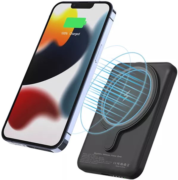 Batterie externe portable sans fil 2 en 1 MagSafe et support