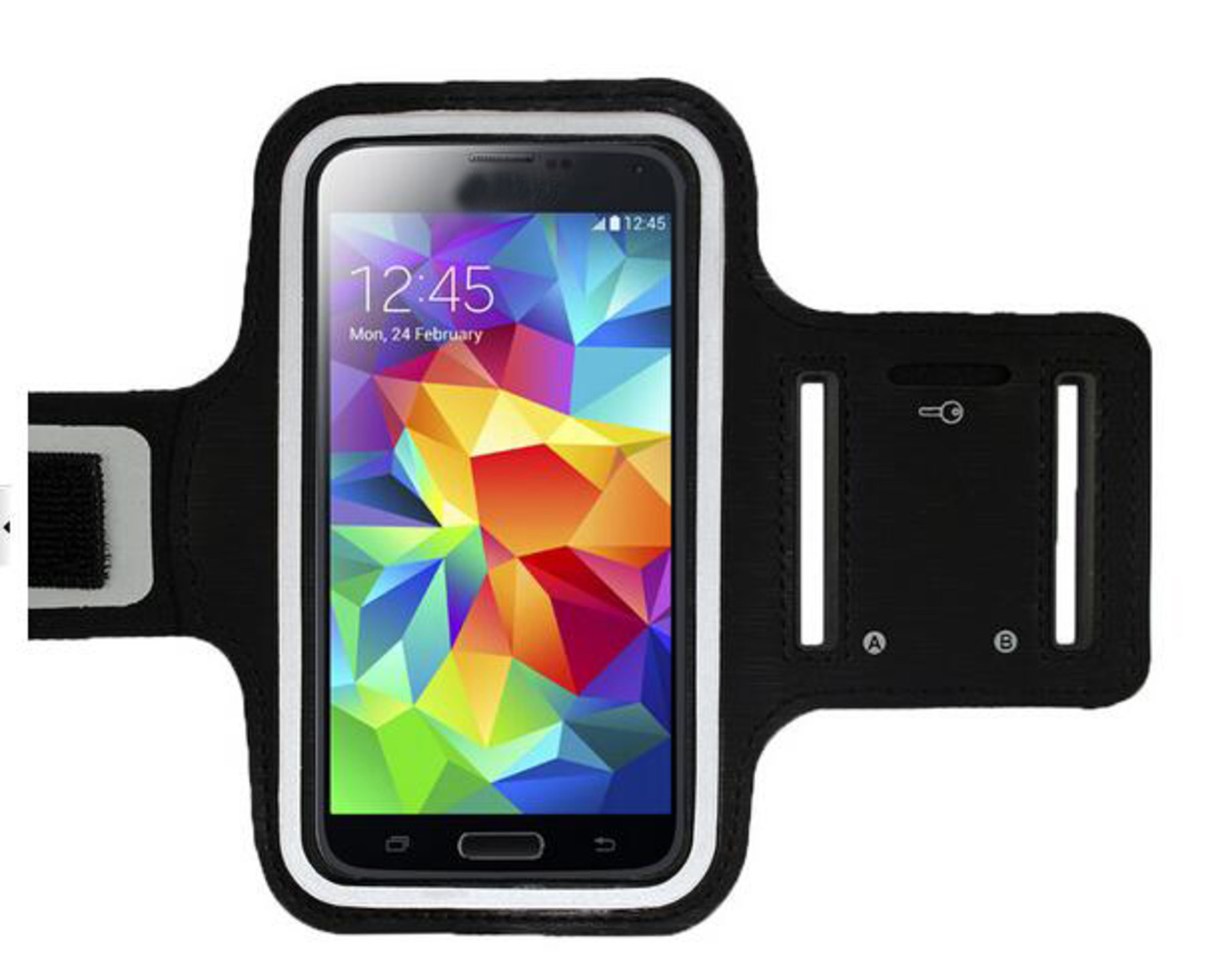 SHINEOFI - Brassard De Sport Pour Téléphone - Noir - Néoprène - Ajustable Et Imperméable - Pour Running Et Fitness