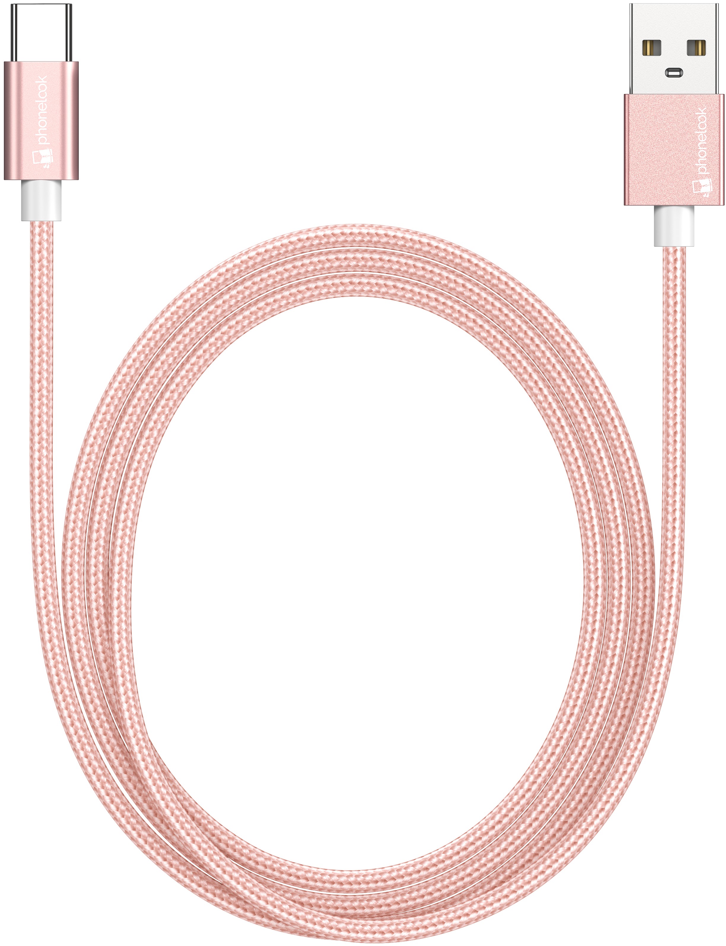Câble chargeur (1.5 m) USB-A vers USB-C - Nylon PhoneLook - Rose clair -  Acheter sur PhoneLook