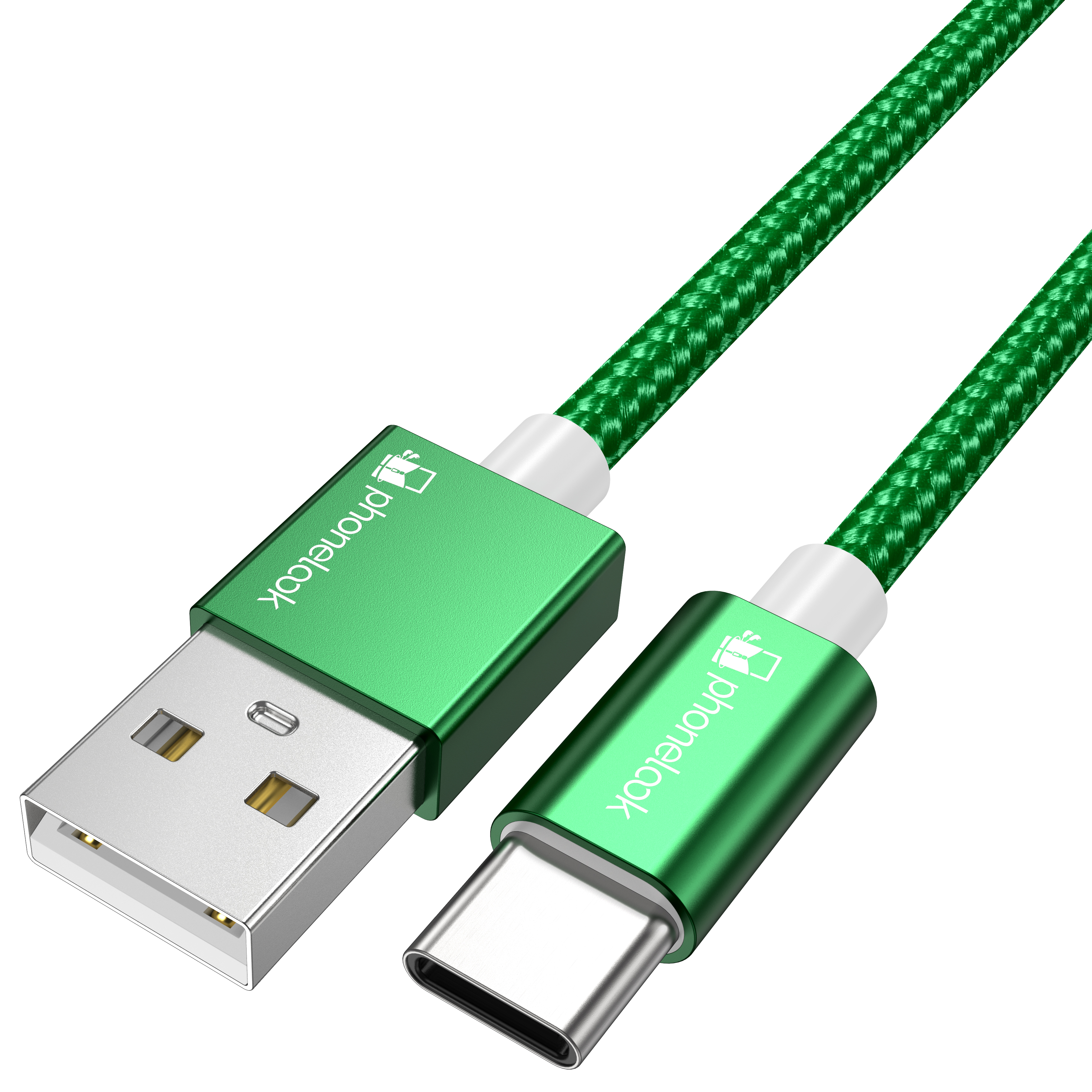 Câble chargeur (1.5 m) USB-A vers USB-C - Nylon PhoneLook - Vert foncé -  Acheter sur PhoneLook