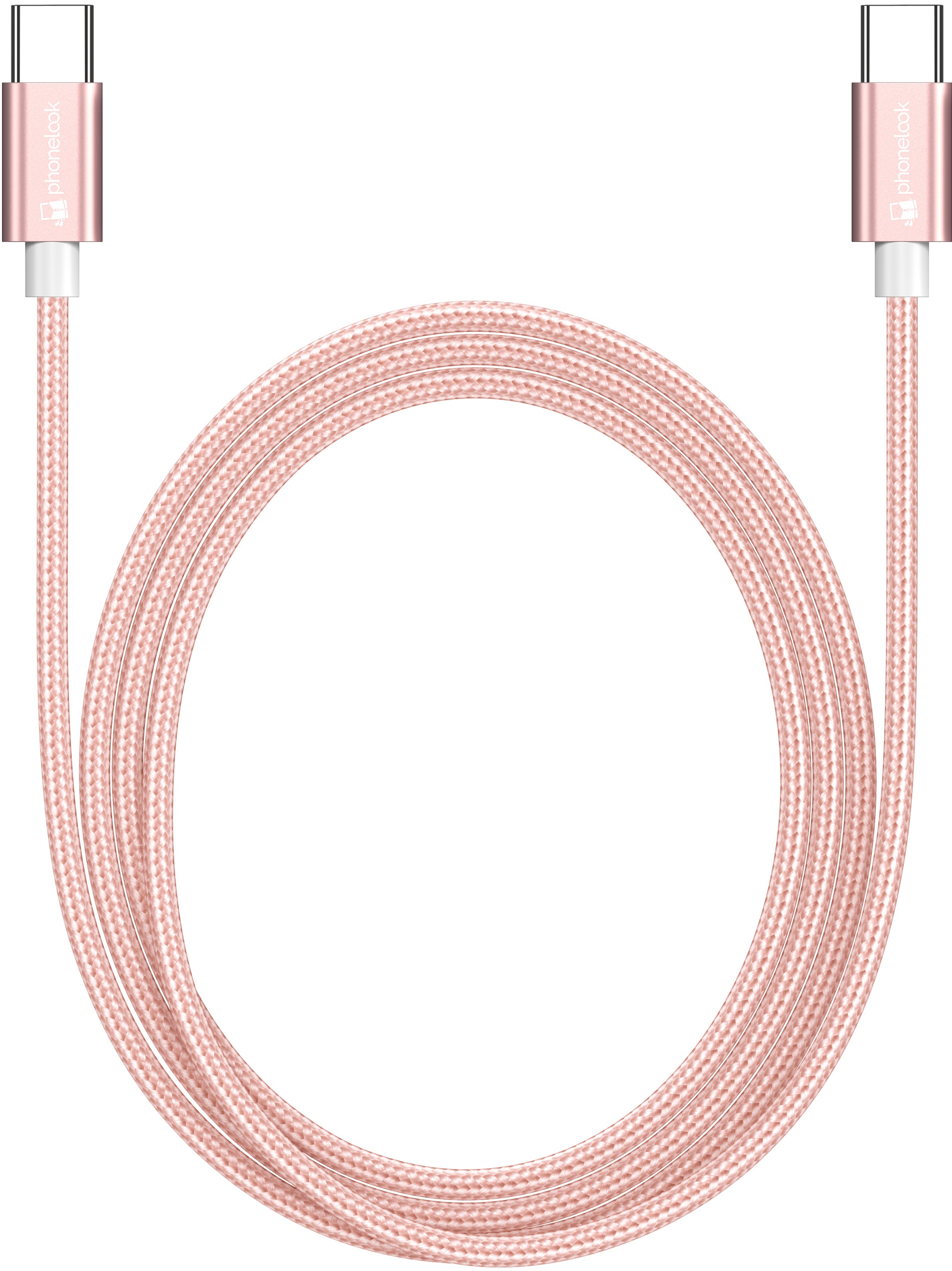 Câble chargeur (1.5 m) USB-C vers USB-C - Nylon PhoneLook - Rose clair -  Acheter sur PhoneLook