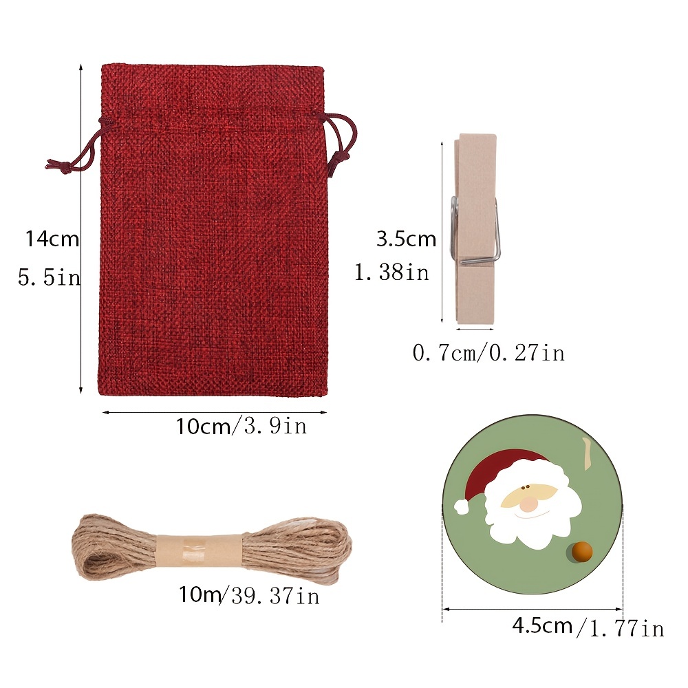 Adventskalender Basteln Do it Yourself mit 12 kleinen Täschchen (inkl