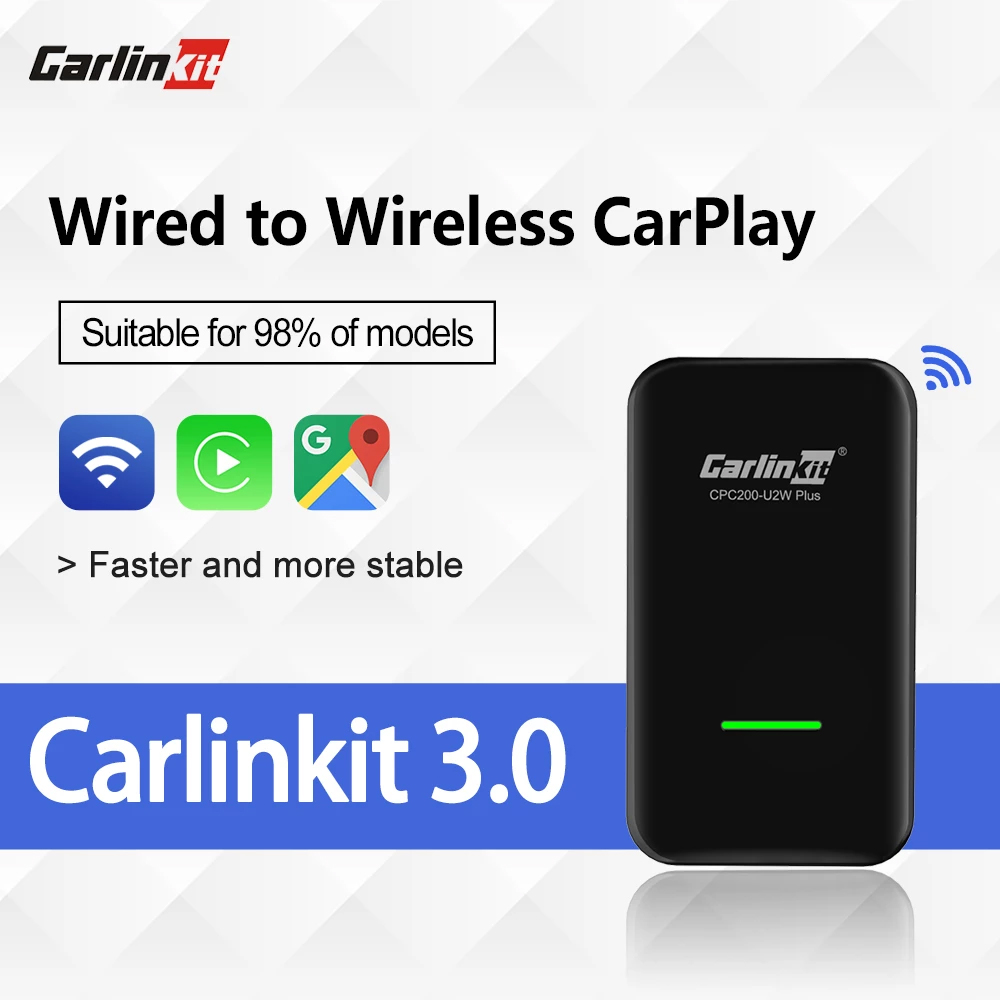 Carlinkit 3.0 Wireless CarPlay Adapter - Adaptateur sans fil pour voiture  avec Apple CarPlay (CPC200-U2W-PLUS, 2022) - Acheter sur PhoneLook