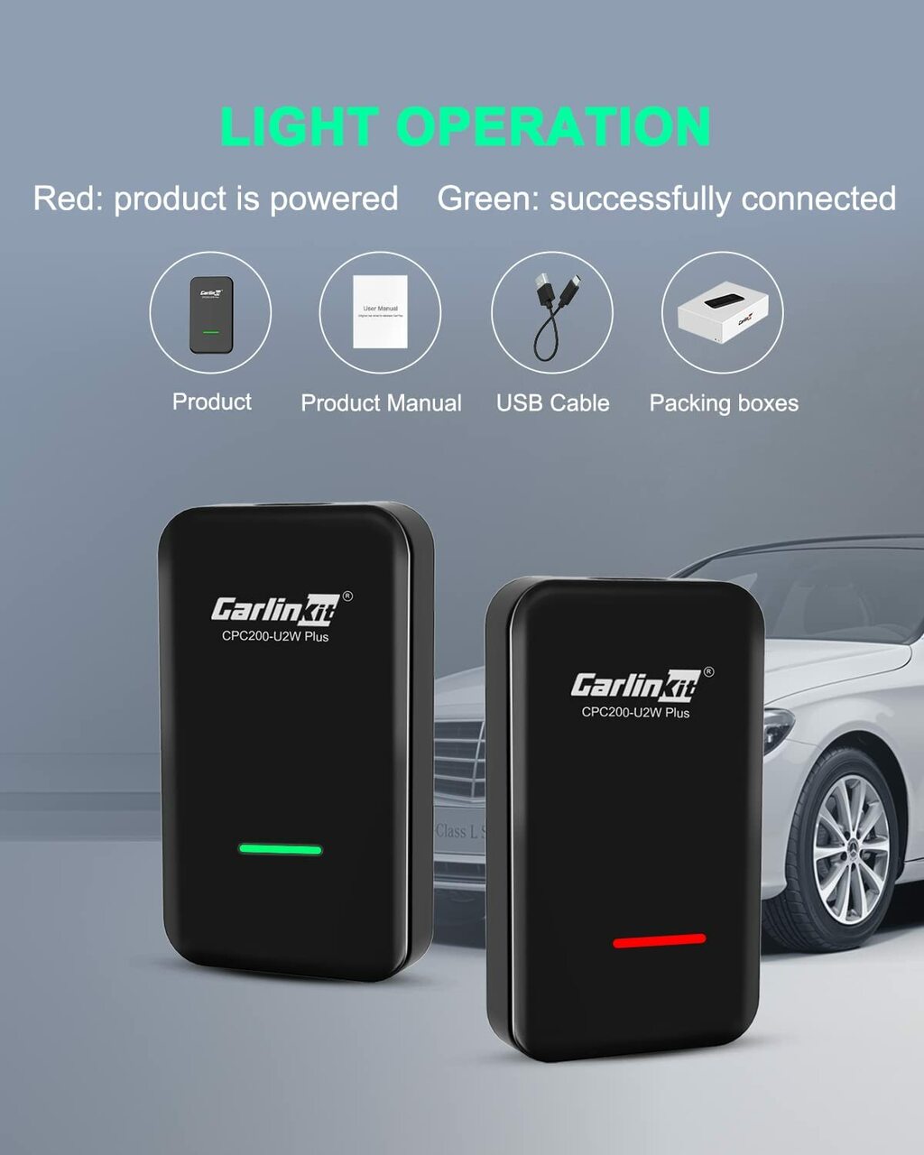 YOUKOYI Adaptateur CarPlay Sans Fil - Convertit Le CarPlay Filaire En Sans Fil - Compatible IPhone IOS 10+ - Plug & Play - Design Mini
