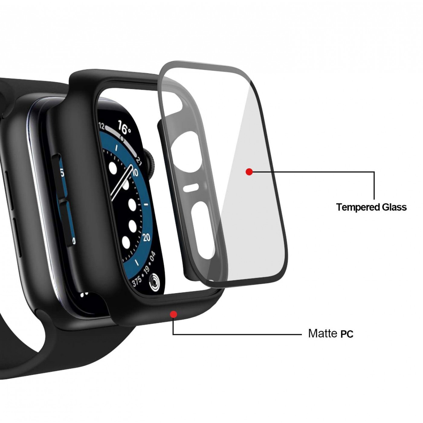 Apple Watch 38mm Case Hulle Full Protect mit Schutzglas Dunkelgrun Kaufen auf PhoneLook