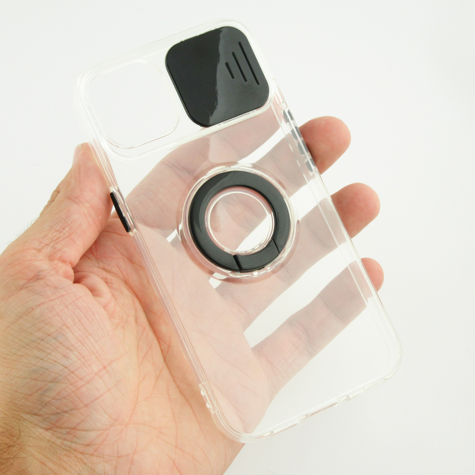 Coque IPhone 13 Avec Anneau De Maintien Et Protection écran Verre - Noire, Neuve