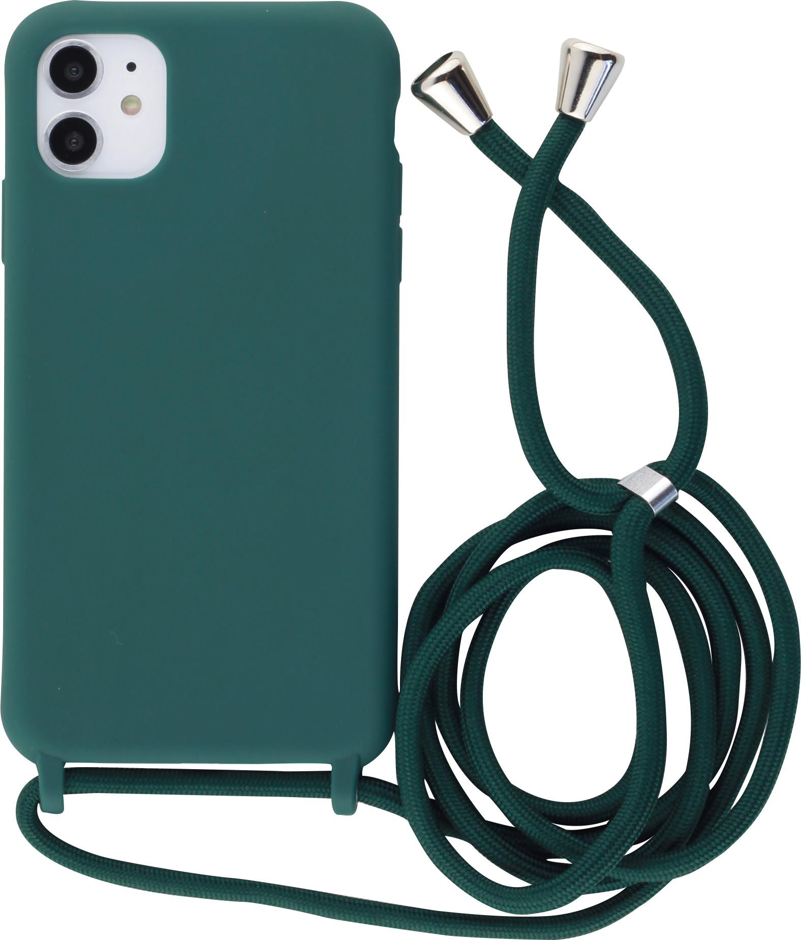 Hülle iPhone 11 - Silikon Matte mit Seil - Dunkelgrün - Kaufen auf ...