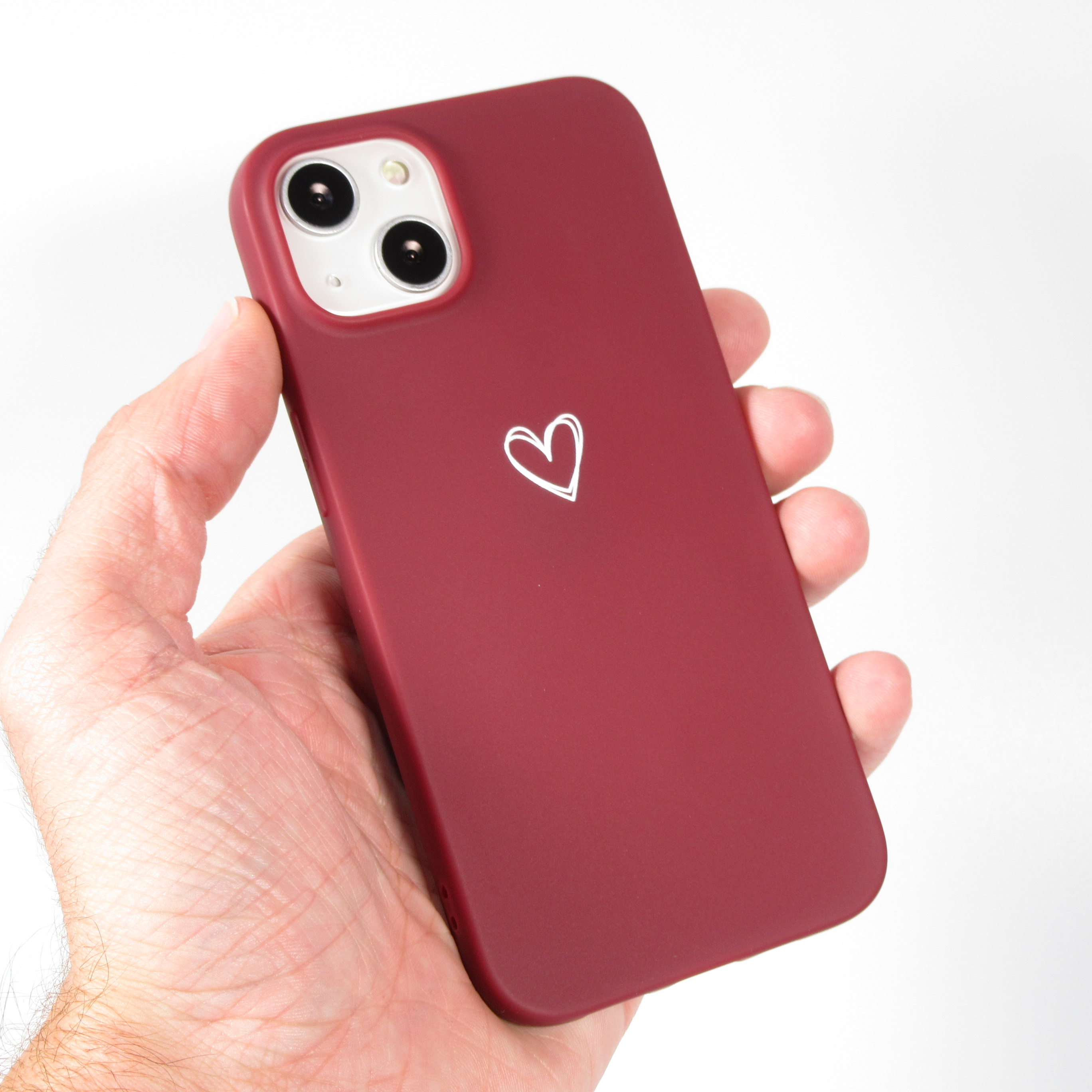 Hülle iPhone 13 mini Gummi Herz Rot Kaufen auf PhoneLook