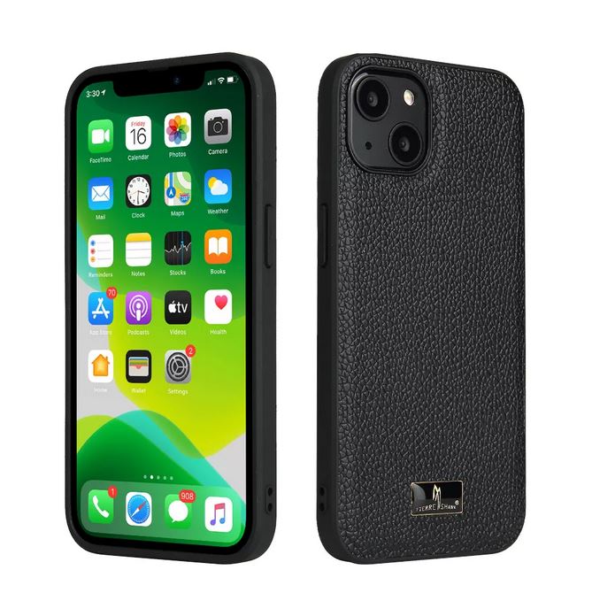 iPhone 13 Pro Max Case Hülle Fierre Shann echtleder Hülle Reptilien Haut Schwarz Kaufen