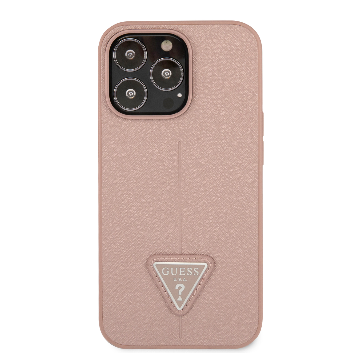 iPhone 13 Pro Max Case Hülle Guess aus rosem Kunstleder mit