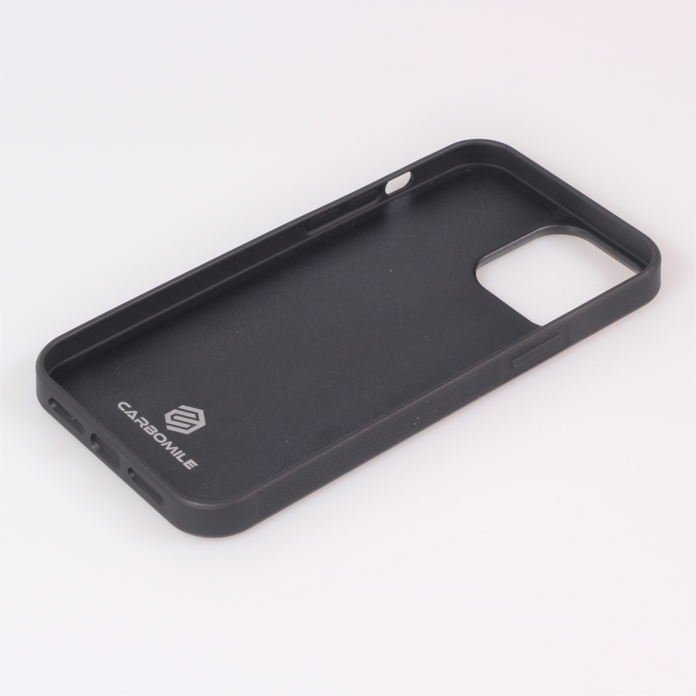 iPhone 14 Pro Max Case Hülle Carbomile Alcantara und Carbon mit roten