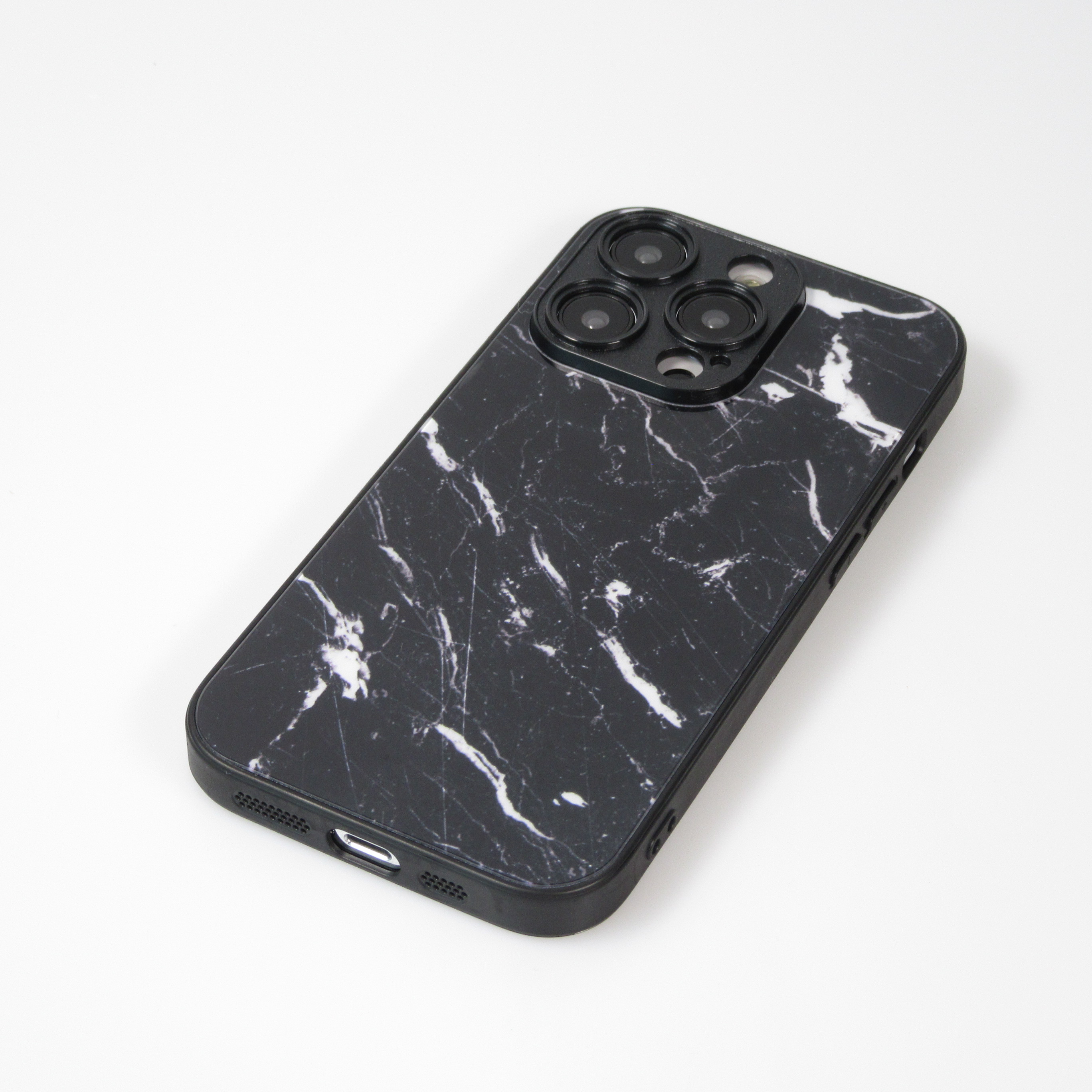 iPhone 13 Pro Case Hülle - Glass Marmor mit Silikonrand - Schwarz - Kaufen  auf PhoneLook