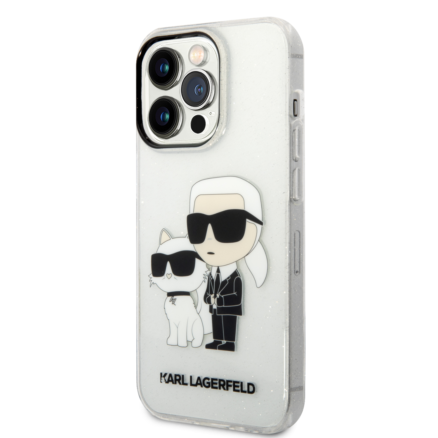 Coque iPhone 14 Pro Karl Lagerfeld et Choupette duo gel rigide