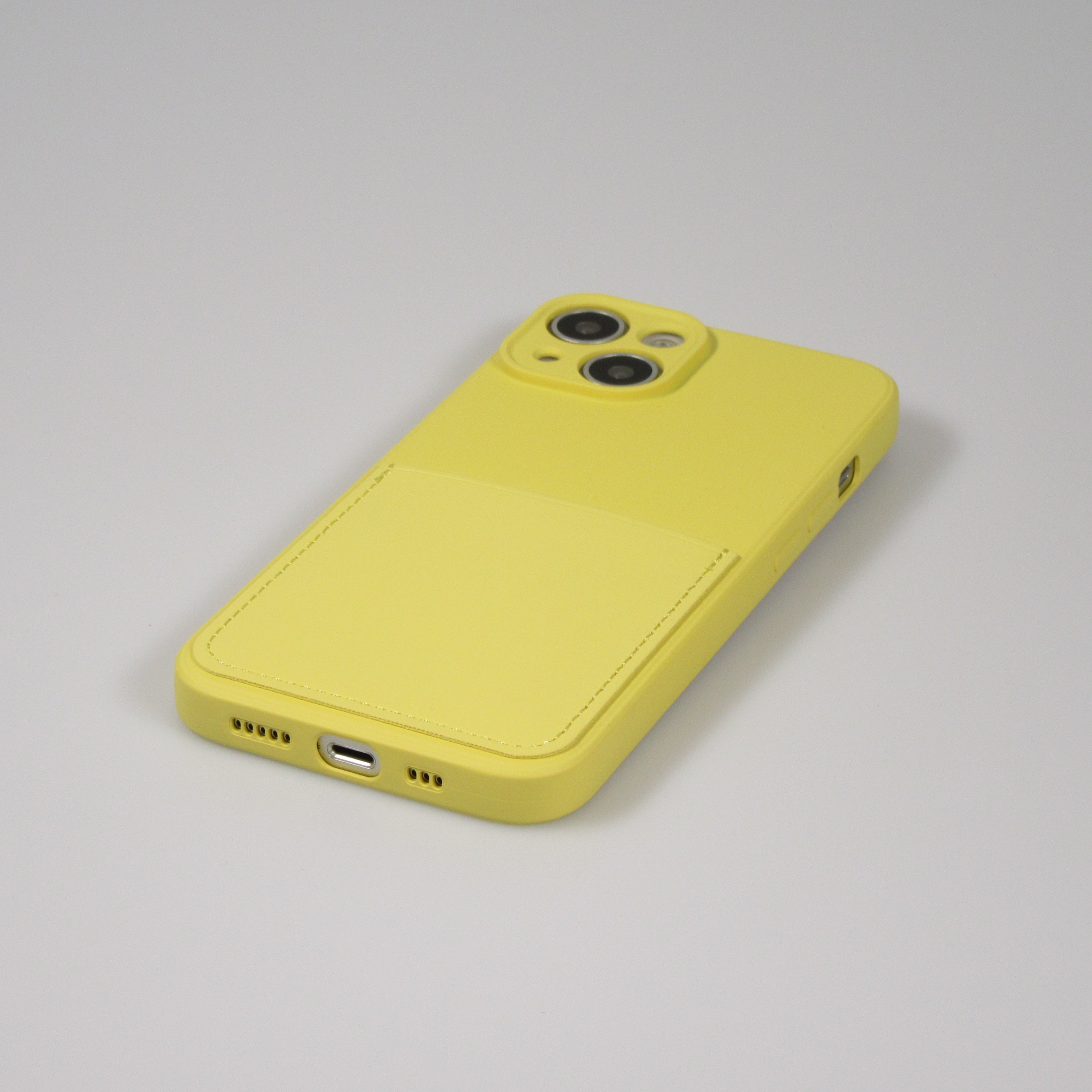 iPhone 14 Plus Case Hülle Glattes Silikon mit Kartenfach & extra