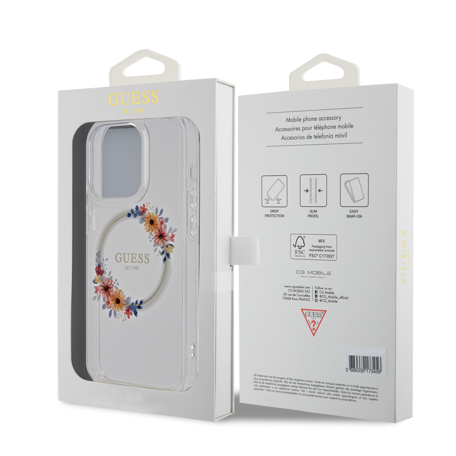 IPhone 15 Pro Max Hülle Mit Echten Getrockneten Blumen – Klare Silikonhülle Mit Glitzer | Navy Blumen-Design