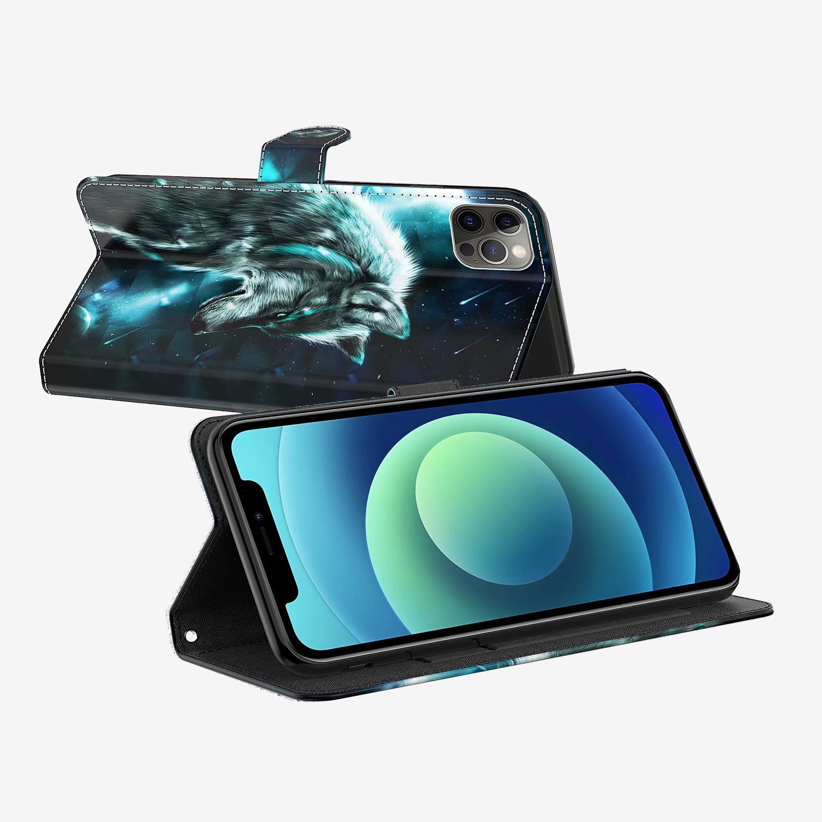 Hülle iPhone 15 Plus 3D Flip Wolf Universe Kaufen auf PhoneLook