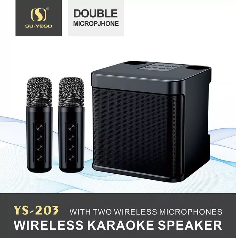 Enceinte nomade,Karaoké professionnel portable 100W YS-203,double  microphone,haut-parleur compatible Bluetooth- black[C8815] - Cdiscount TV  Son Photo