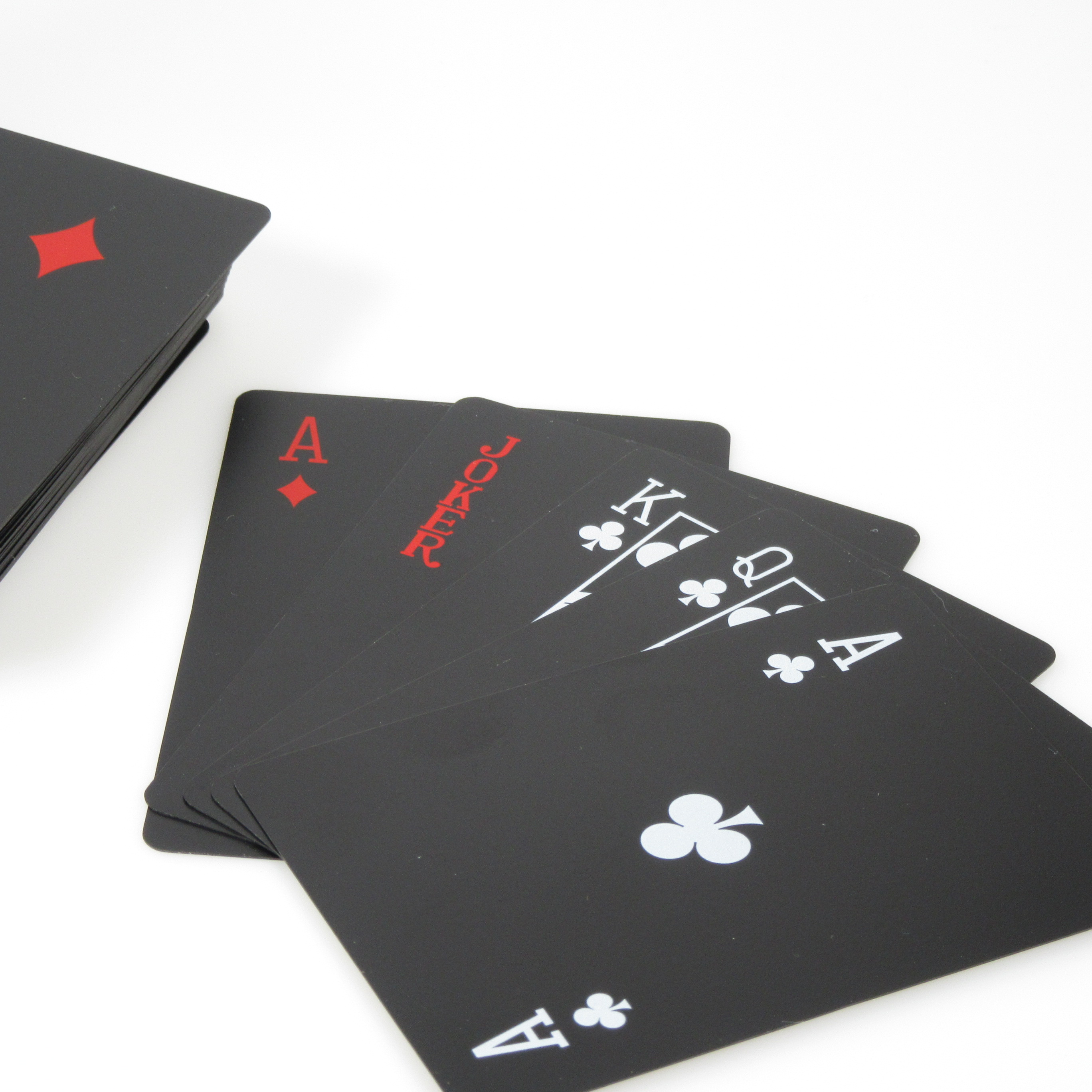 100% Wasserdichtes Poker-Kartenspiel Aus PVC – Schwarz Mit Blauer Schrift – 1 Stapel