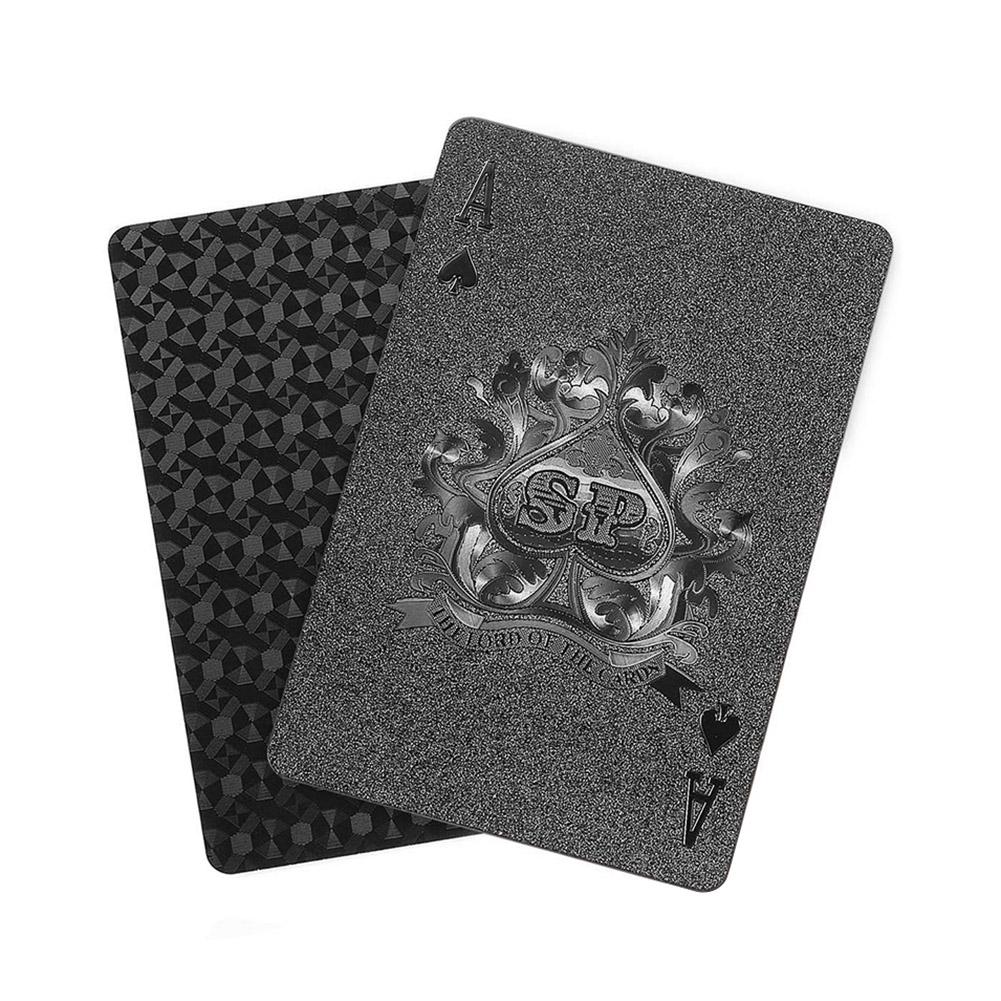 Jeu de cartes poker Brillant crystal black cartes étanches et résistantes en PVC Noir Jeu de cartes poker Brillant crystal black cartes étanches et résistantes en PVC Noir