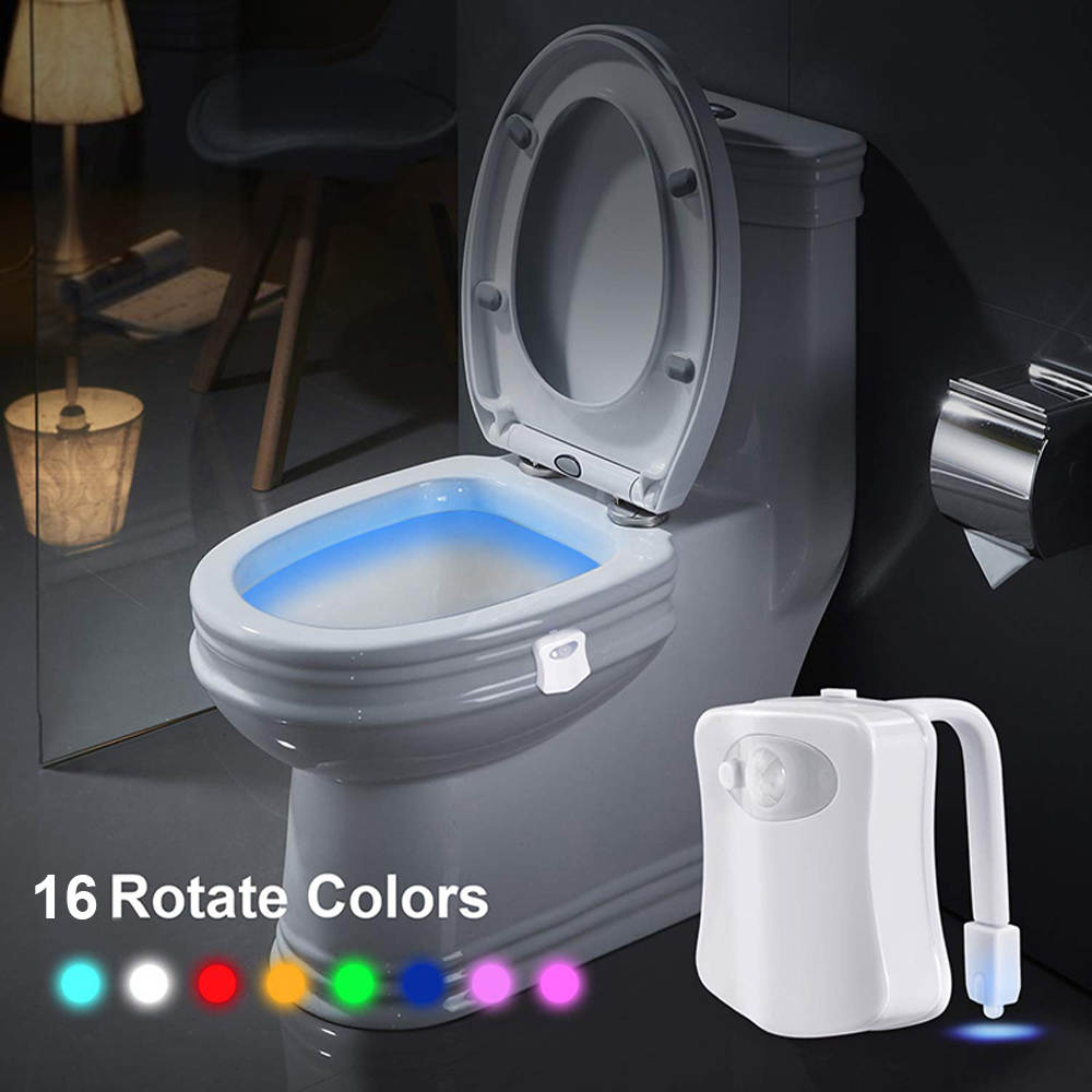 Lumière LED pour toilettes 16 couleurs avec capteur de mouvement