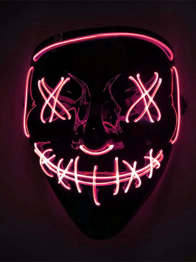 Masque lumineux la purge rose chez  à Montpellier-Lattes,  spécialiste du déguisement