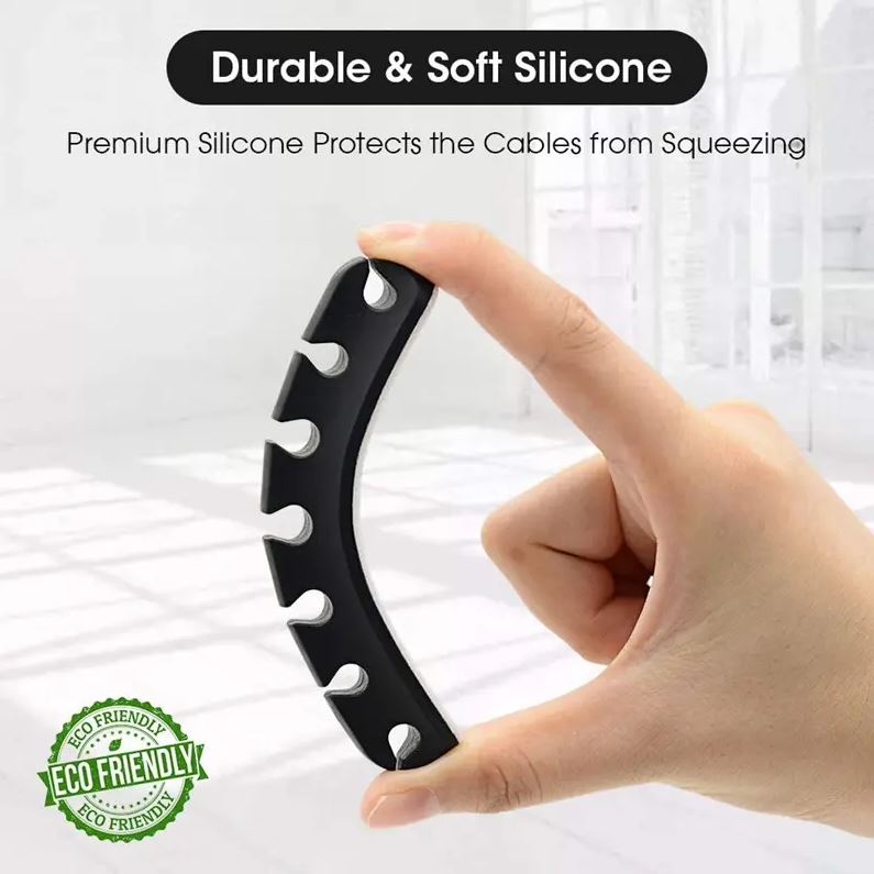 Organiseur De Câbles En Cuir Noir – 10 Pièces, Taille 63x16mm, Pour Gérer Tes Fils