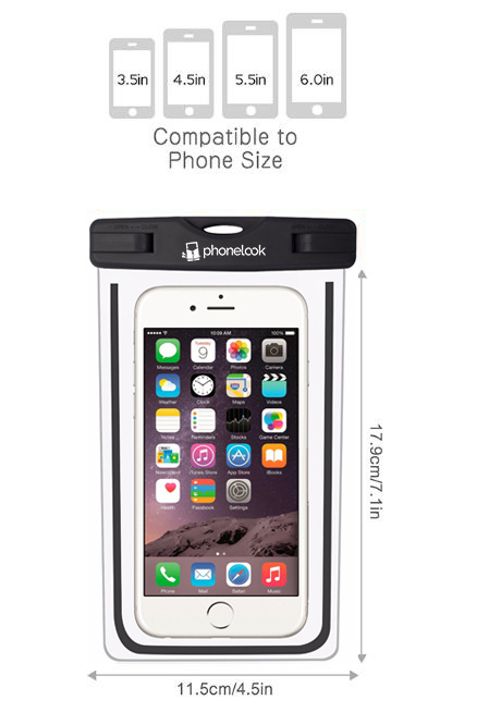 Pochette étanche waterproof pour smartphone avec capacité tactile PhoneLook  - Noir - Acheter sur PhoneLook