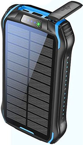 Power Bank Solaire 26800mAh - PD15W, Charge Rapide 3A, 3 Ports USB, Lampe LED - Parfait Camping & Urgence