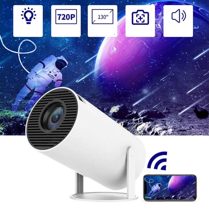 Projecteur Portable 4K Mini Avec Android 11 - Ventilation Améliorée, WiFi 6G, BT 5.0, Pour Films, Séries, Gaming