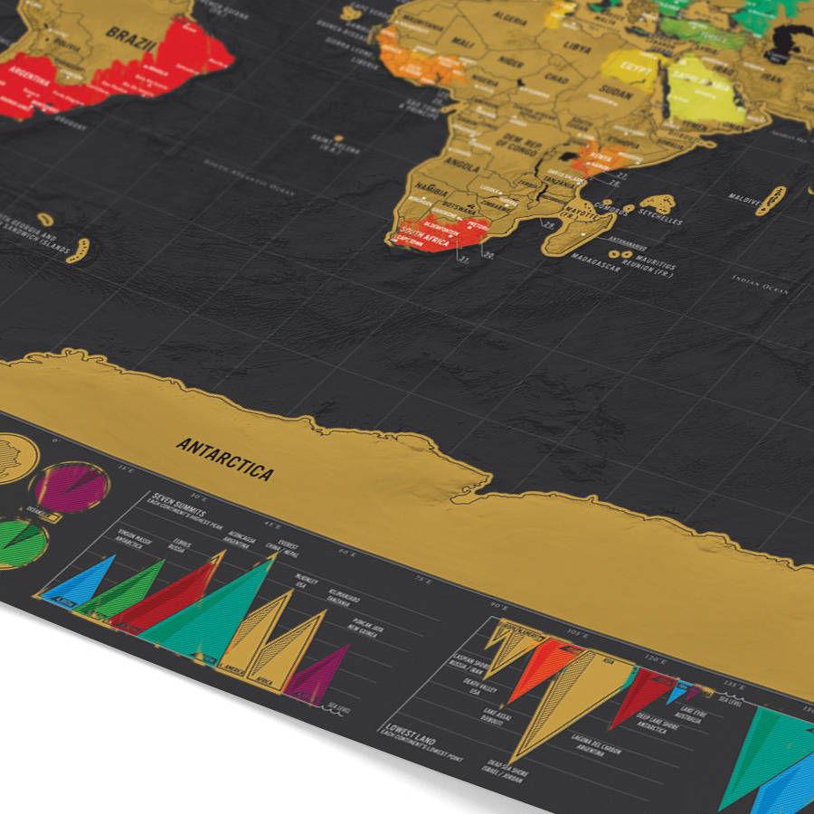 Carte du monde à gratter au fil de vos voyages - Life Peak