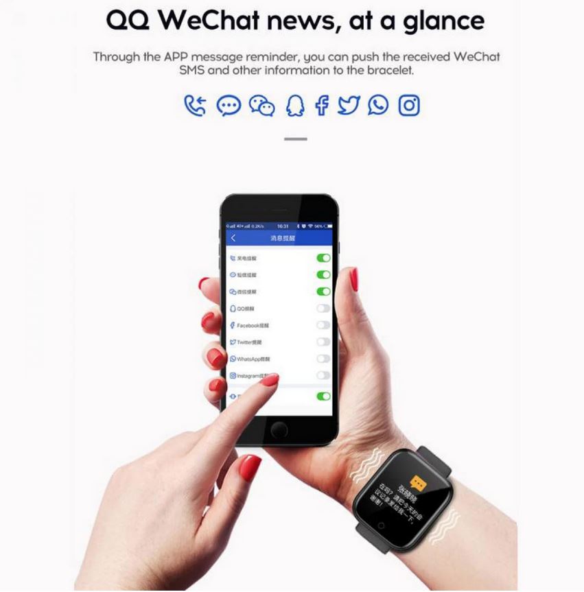 Smart Watch FitPro Y68 Montre connect e avec cran tactile et