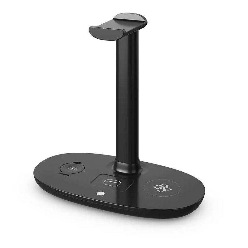Station De Charge 4-en-1 Alpohub Pro - Chargeur Sans Fil 15W, Lampe Réglable, Support Magnétique Pour Téléphone/montre/écouteurs