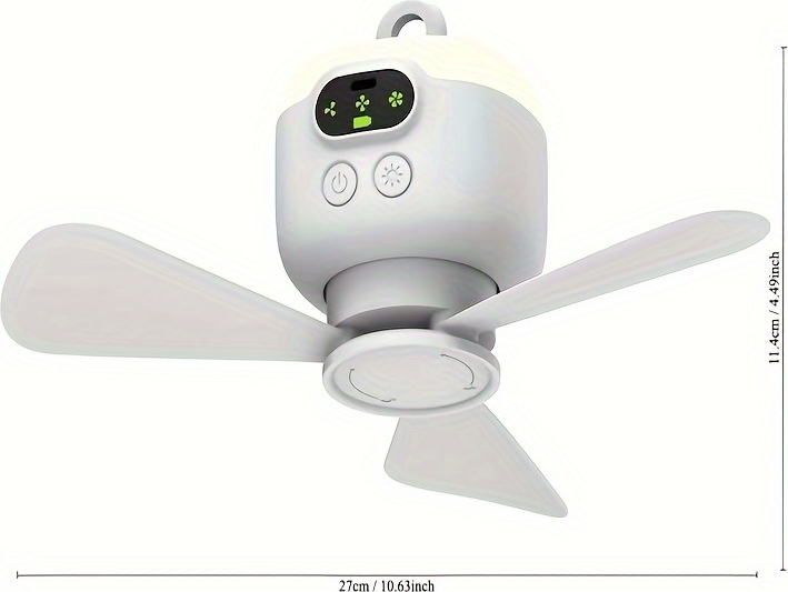 Ventilateur De Camping Qoosea 3 En 1 - 8000mAh USB Avec Lumière LED Et Télécommande