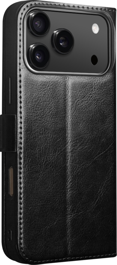 Étui Ceinture Magnétique Pour IPhone 17 Pro Max - Cuir Synthétique, Clip Ceinture, Fermeture Magnétique, Noir - Pour Randonnée, Camping, Extérieur